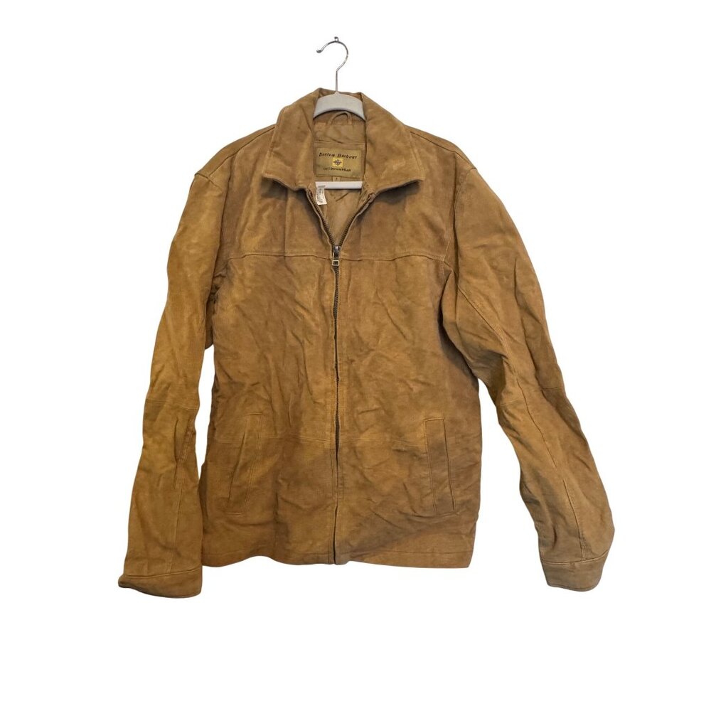 Vintage 1980s Boston Harbour Leather Jacket Men’s S Tan Genuine Outdoorwear Full